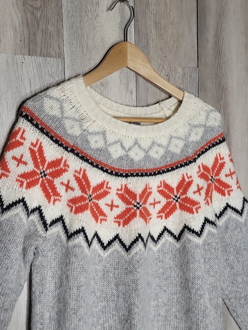 Aerie Wool Alpaca Blend Fair Isle Sweater Oversized Nordic Ski Soft‎ Womens M - Picture 3 of 8
